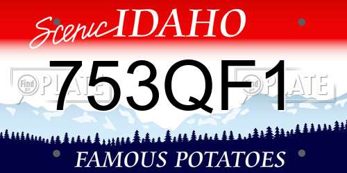 753QF1 Idaho License Plate