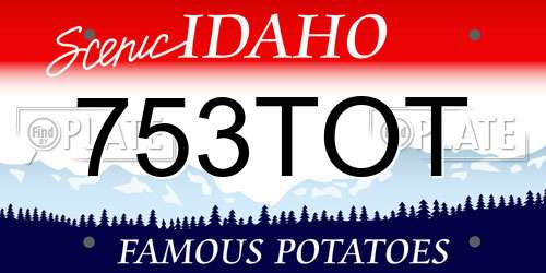 753TOT Idaho License Plate
