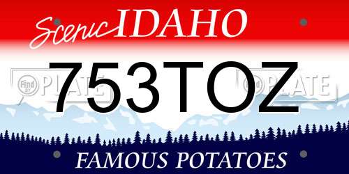 753TOZ Idaho License Plate