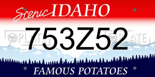 753Z52 Idaho License Plate