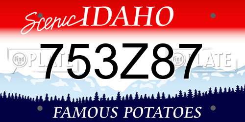 753Z87 Idaho License Plate