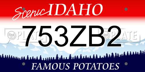 753ZB2 Idaho License Plate
