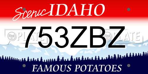 753ZBZ Idaho License Plate