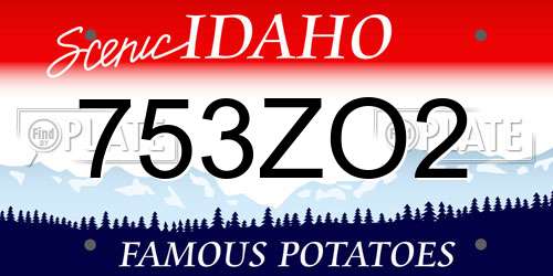 753ZO2 Idaho License Plate
