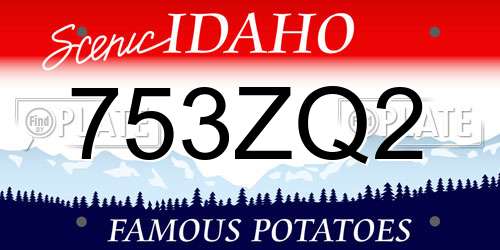 753ZQ2 Idaho License Plate