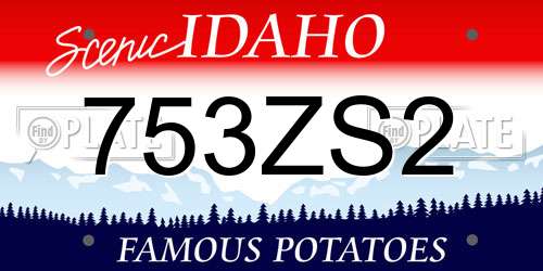 753ZS2 Idaho License Plate
