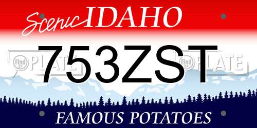 753ZST Idaho License Plate
