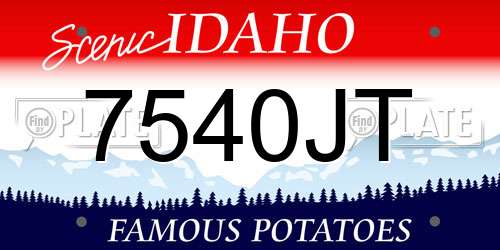 7540JT Idaho License Plate