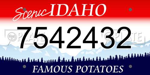7542432 Idaho License Plate
