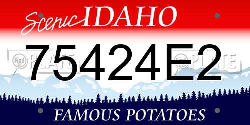 75424E2 Idaho License Plate