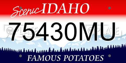 75430MU Idaho License Plate