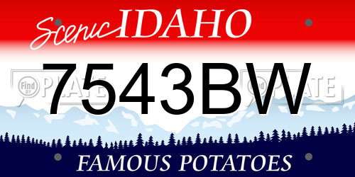 7543BW Idaho License Plate