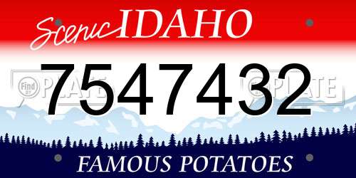 7547432 Idaho License Plate