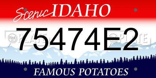 75474E2 Idaho License Plate