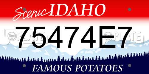 75474E7 Idaho License Plate