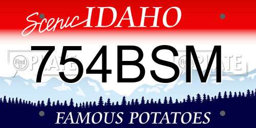 754BSM Idaho License Plate