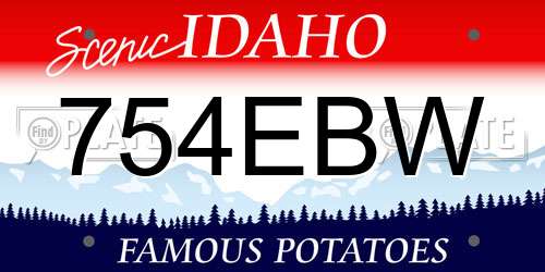 754EBW Idaho License Plate