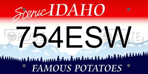 754ESW Idaho License Plate