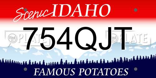 754QJT Idaho License Plate