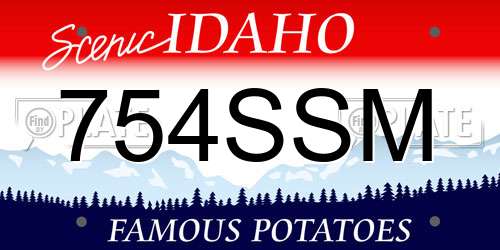 754SSM Idaho License Plate