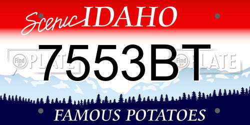 7553BT Idaho License Plate