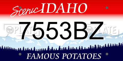 7553BZ Idaho License Plate