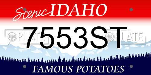 7553ST Idaho License Plate