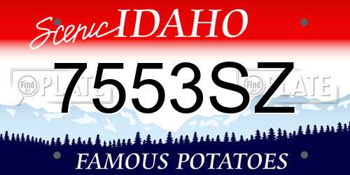 7553SZ Idaho License Plate