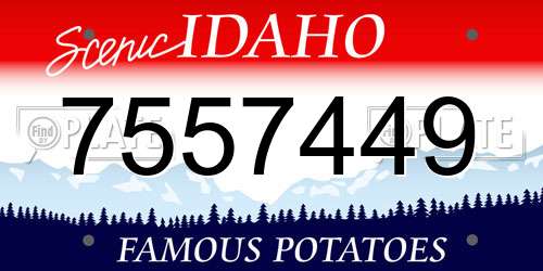 7557449 Idaho License Plate
