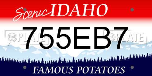 755EB7 Idaho License Plate