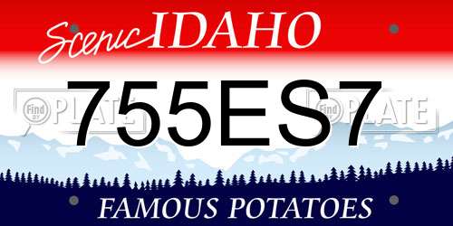 755ES7 Idaho License Plate