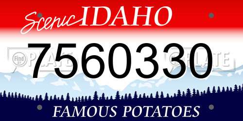 7560330 Idaho License Plate