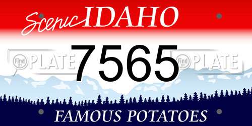 7565 Idaho License Plate