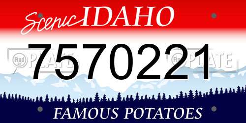 7570221 Idaho License Plate