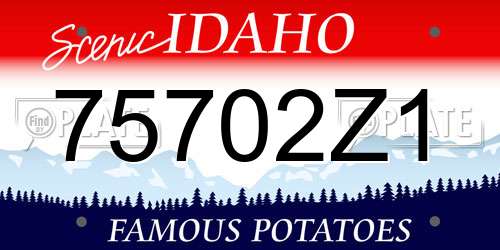 75702Z1 Idaho License Plate