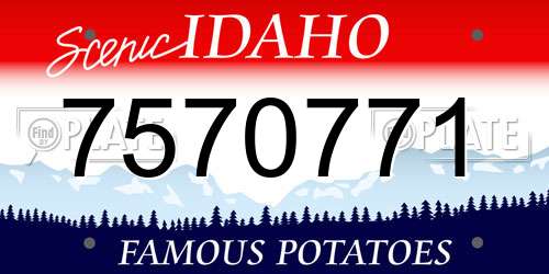 7570771 Idaho License Plate
