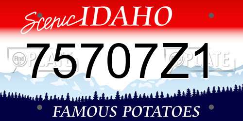75707Z1 Idaho License Plate