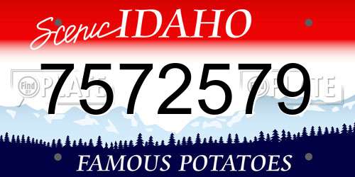 7572579 Idaho License Plate