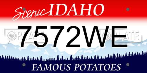 7572WE Idaho License Plate