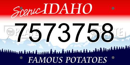 7573758 Idaho License Plate