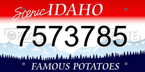 7573785 Idaho License Plate