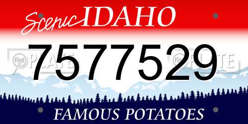 7577529 Idaho License Plate