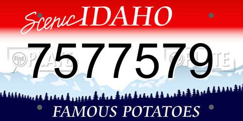 7577579 Idaho License Plate