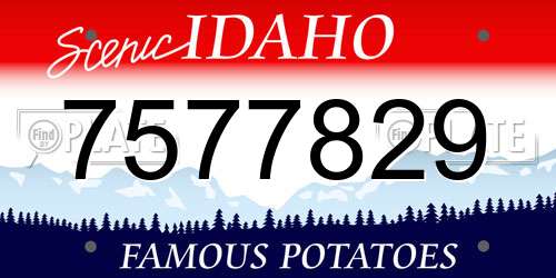 7577829 Idaho License Plate