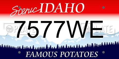 7577WE Idaho License Plate