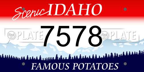 7578 Idaho License Plate