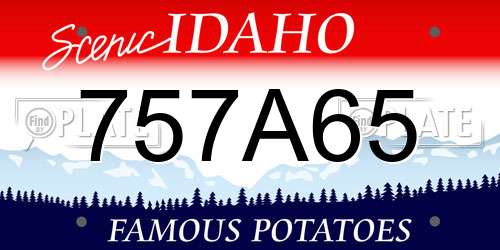 757A65 Idaho License Plate