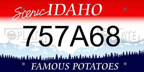757A68 Idaho License Plate