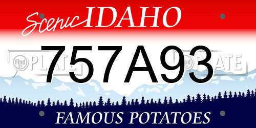 757A93 Idaho License Plate