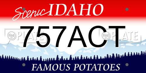 757ACT Idaho License Plate